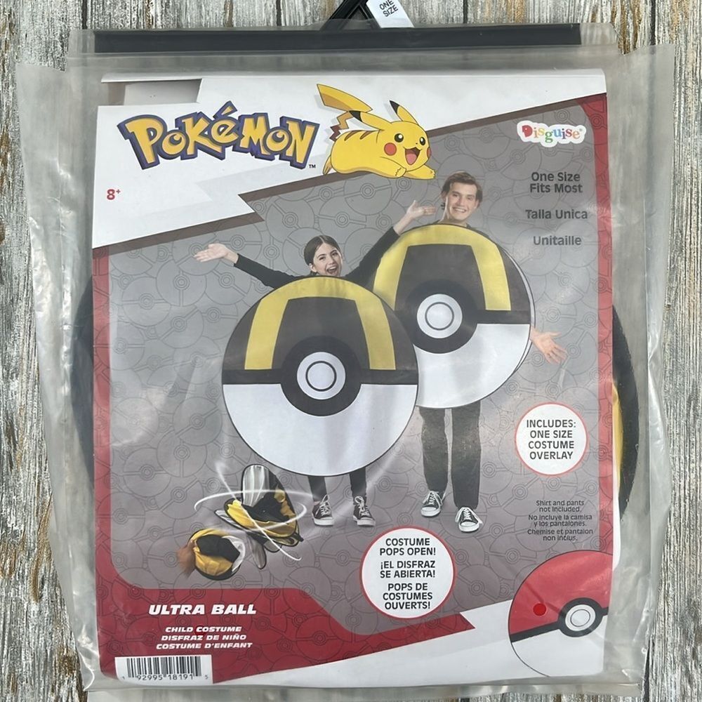 Pokemon Poke Ball Ultra Ball Pop-Out Costume, Child and Adult Ages 8+